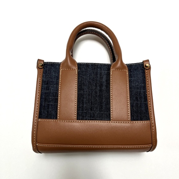 NWT Original TRUE RELIGION Dark Denim Horseshoe Mini Tote Crossbody Bag Studded - Picture 6 of 11